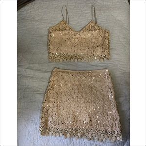 Cropped top and skirt set